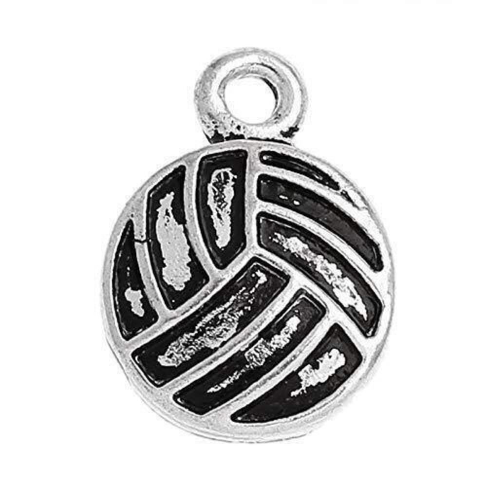 7426 10pc Antiqued Silver Alloy Volleyball Charms Pendants 16x12mm